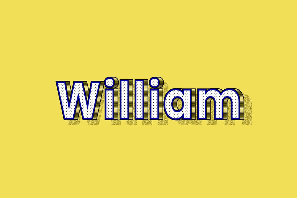 Male name William typography lettering