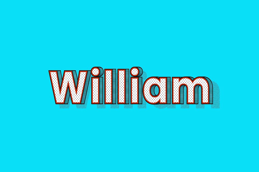 William name halftone shadow style typography