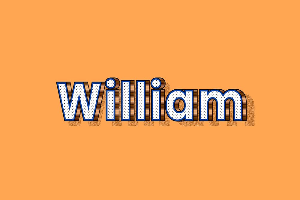 William name dotted pattern font typography