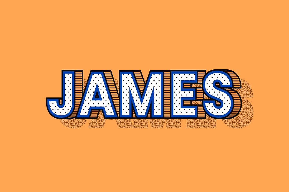 Dotted JAMES male name retro