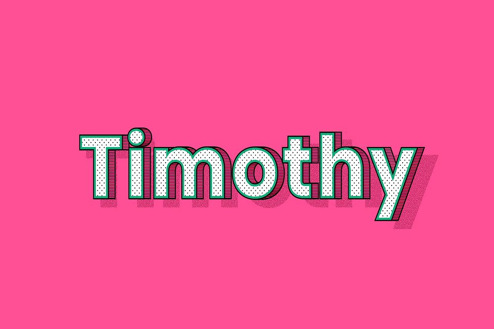 Timothy name dotted pattern font typography