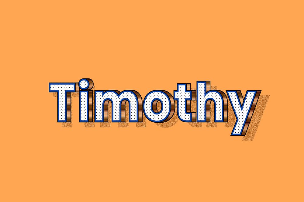 Timothy name halftone shadow style typography