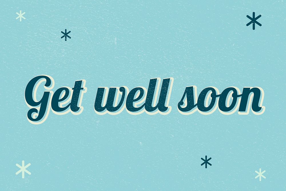 Get well soon text magical star feminine typography