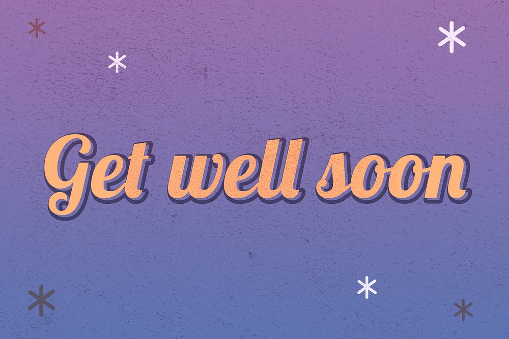 Get well soon text magical star feminine typography