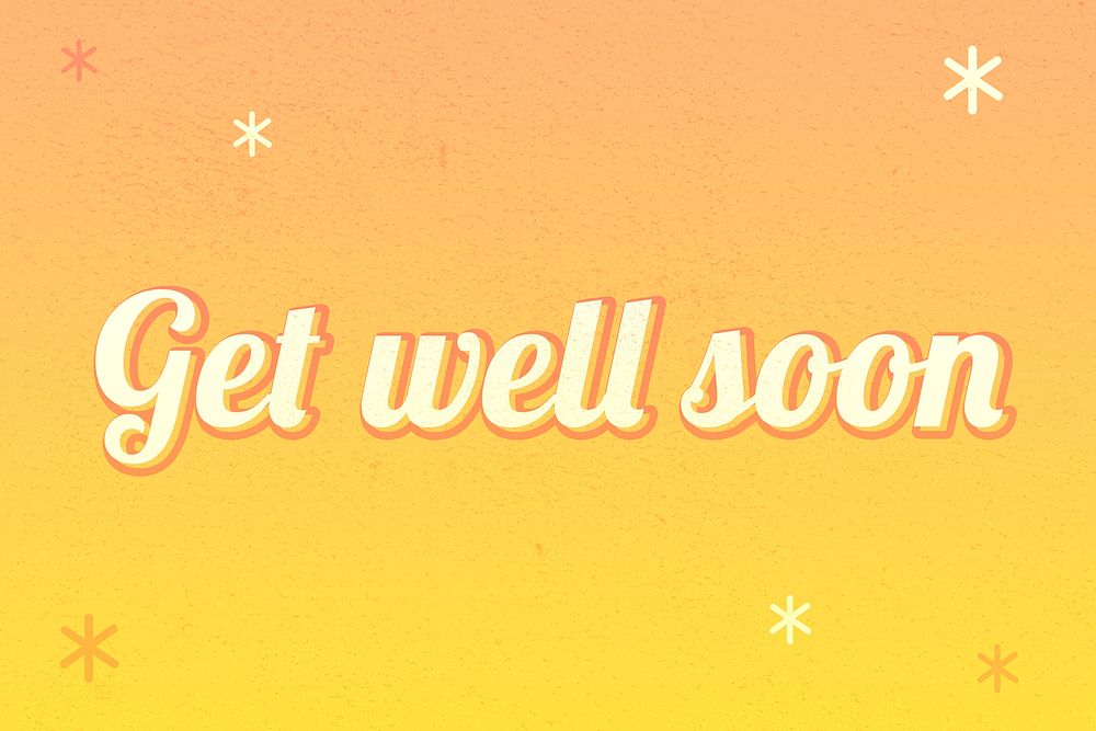 Get well soon word colorful star patterned typography