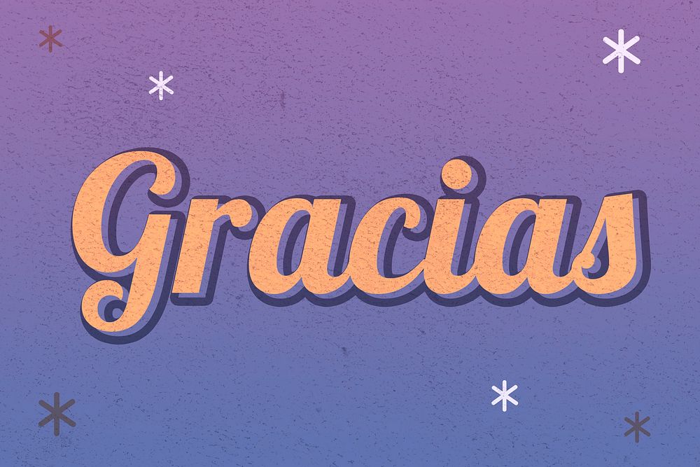 Gracias text magical star feminine typography