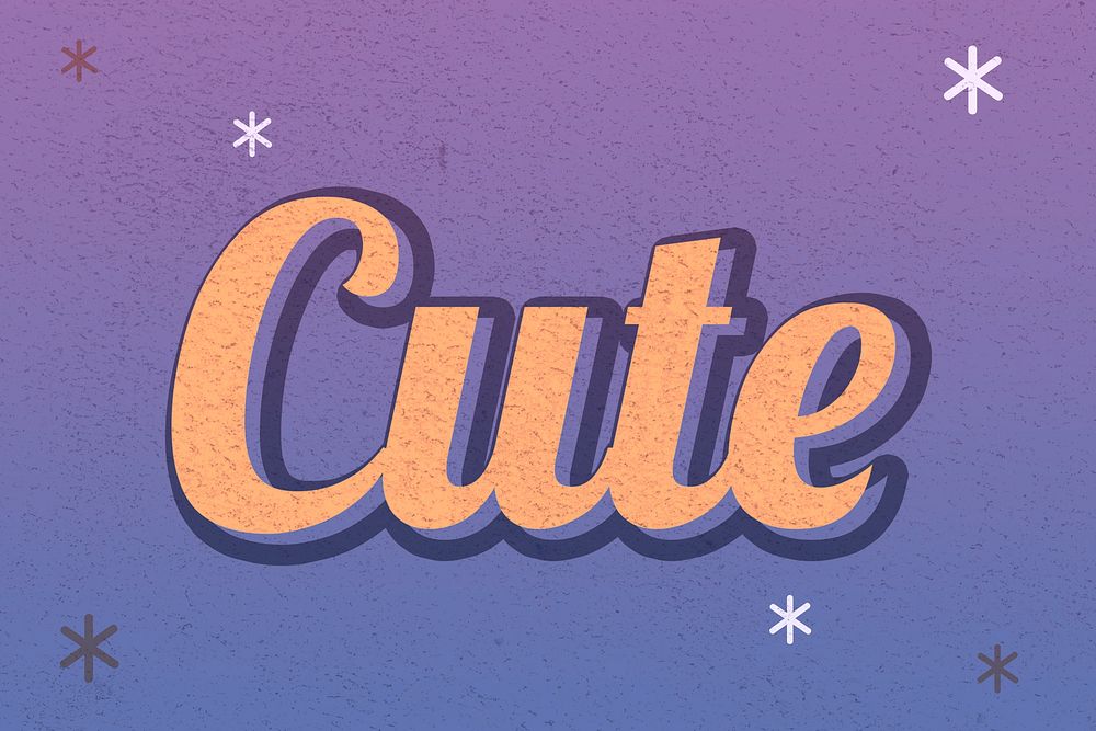 Cute text magical star feminine typography