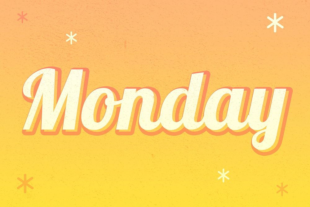 Monday word colorful star patterned typography