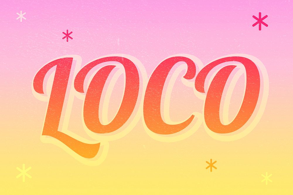 Loco text magical star feminine typography