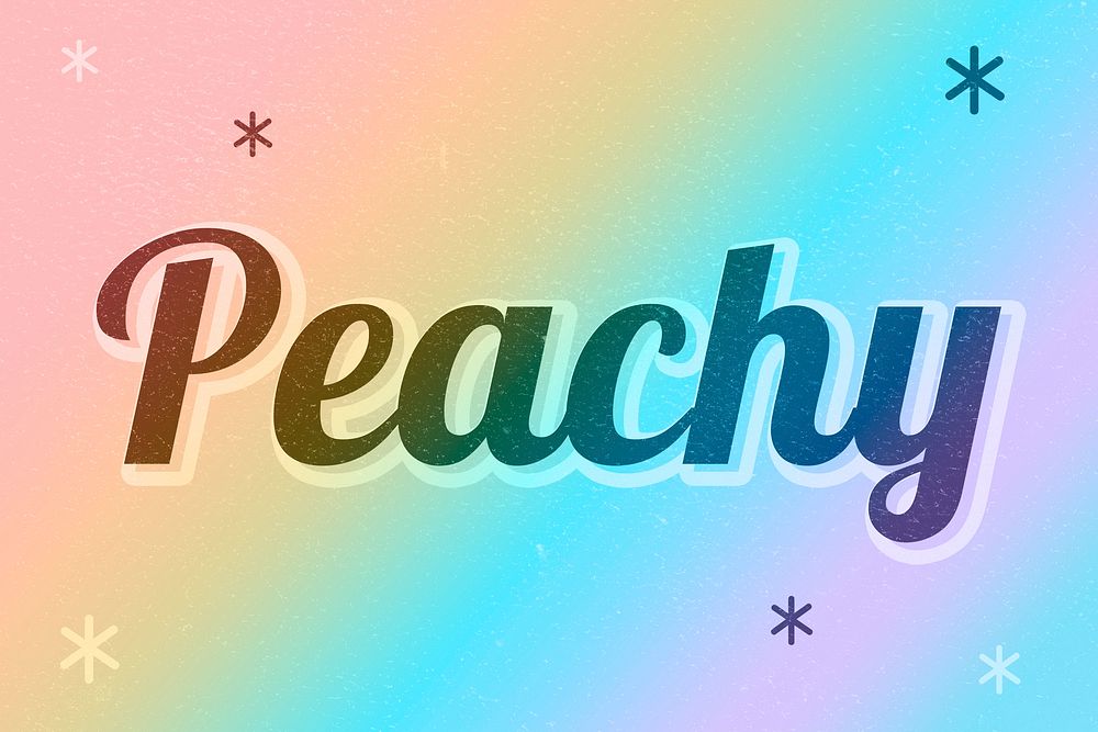 Peachy word gay pride rainbow font