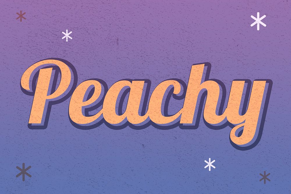 Peachy typography retro purple night sky