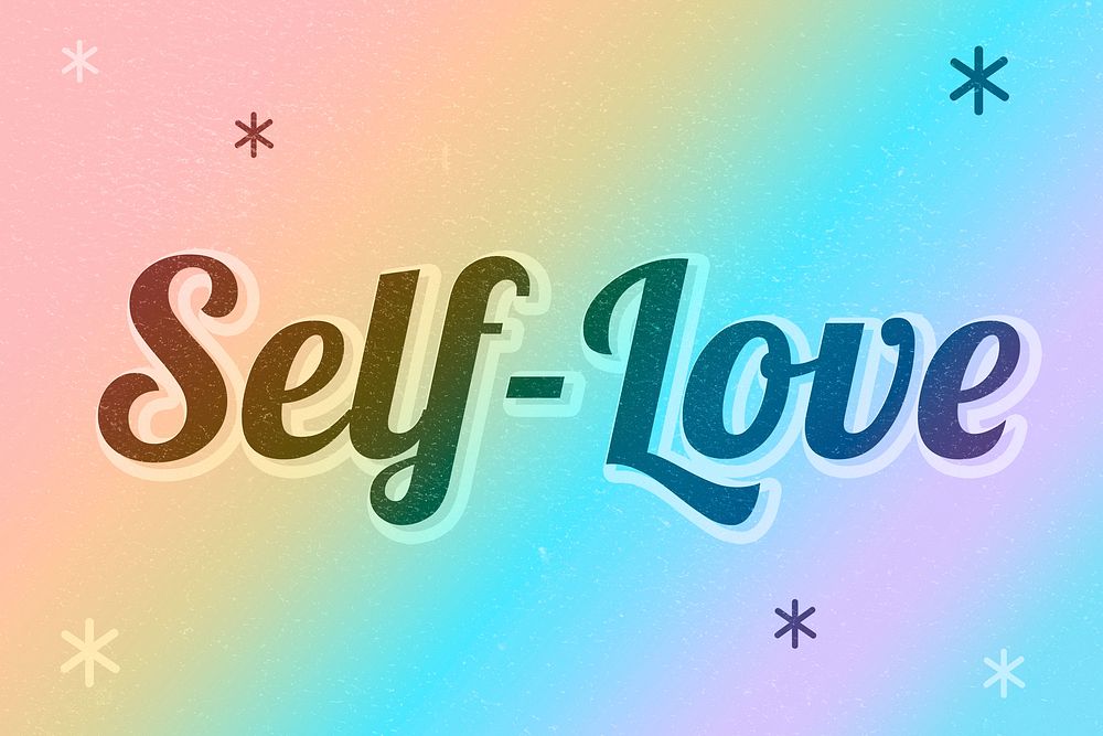 Self-love word lgbt pattern word illustration