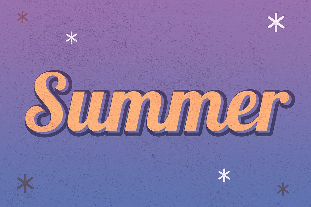 Summer typography retro purple night sky