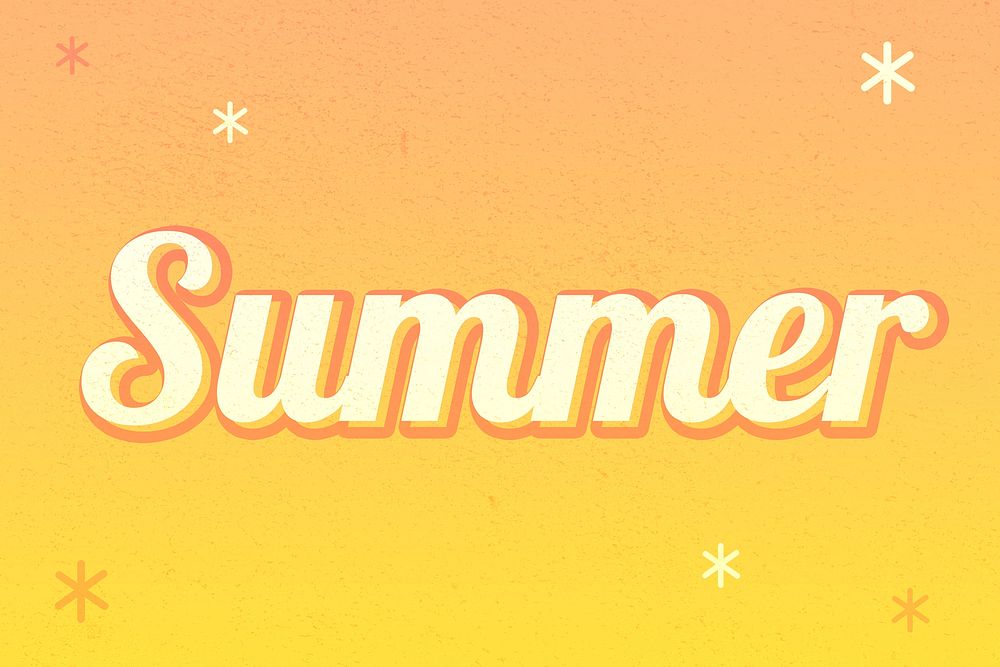 Summer word orange gradient text