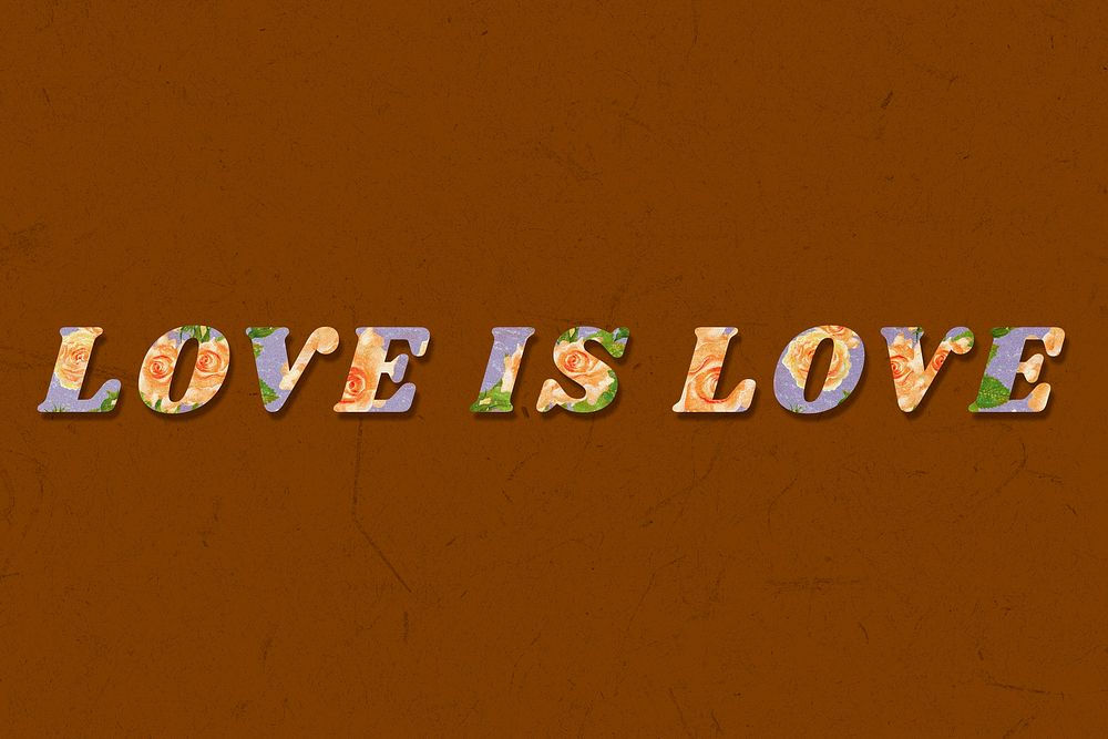 Colorful love is love typography vintage font