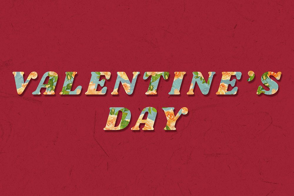 Colorful Valentine's day typography vintage font