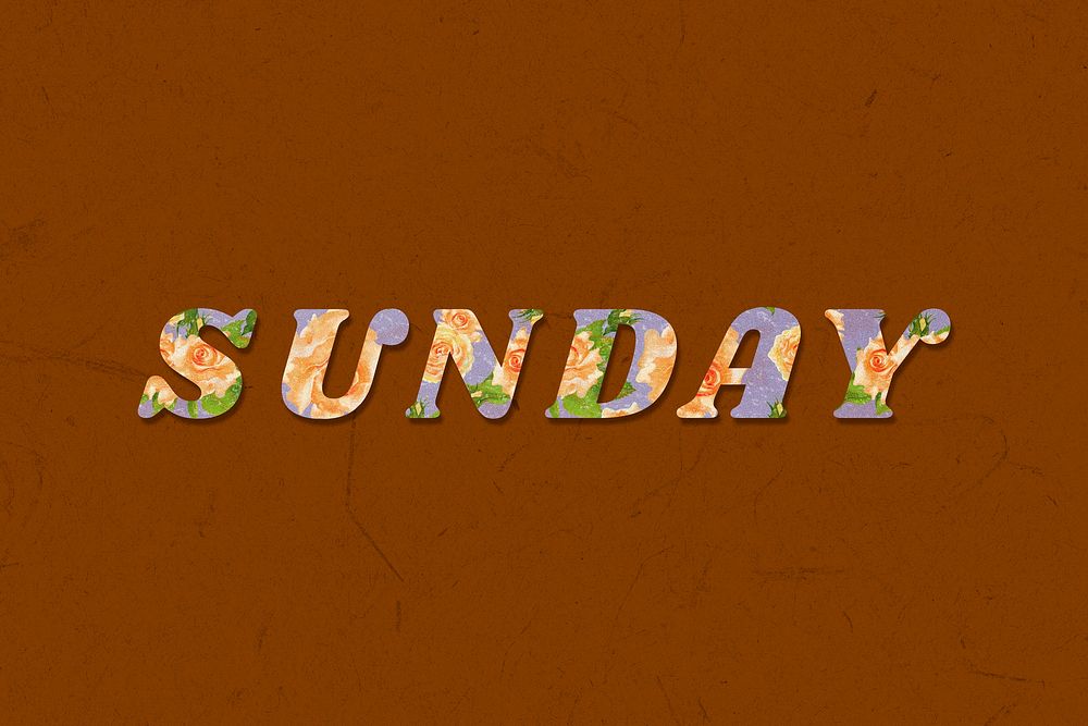 Sunday day bold floral pattern font
