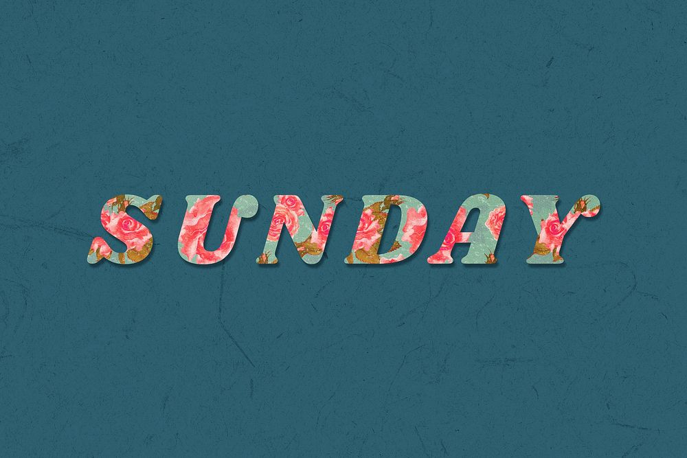 Floral Sunday retro pattern typography
