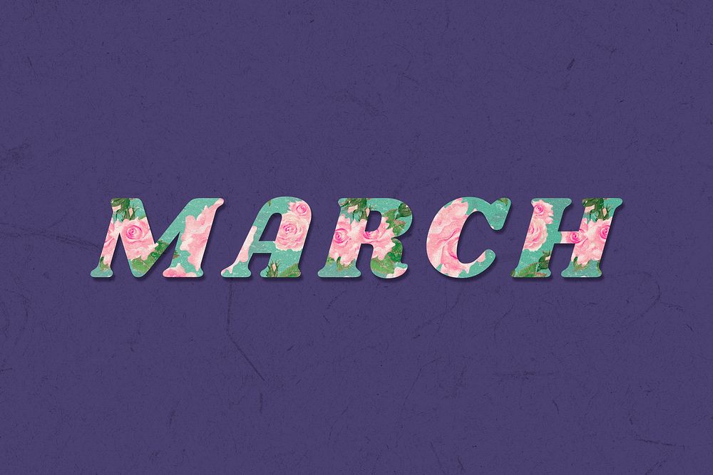 Floral March retro pattern typography