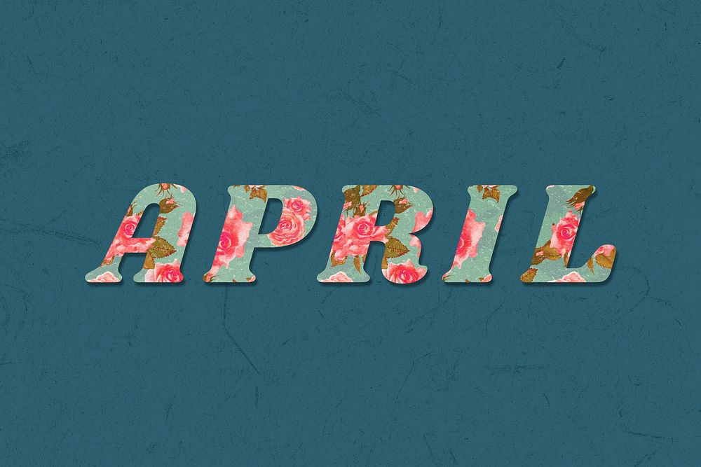 Colorful April month text