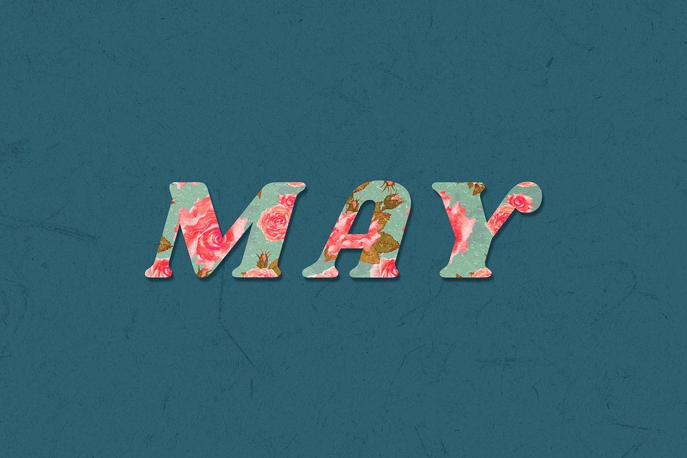 Colorful May month text