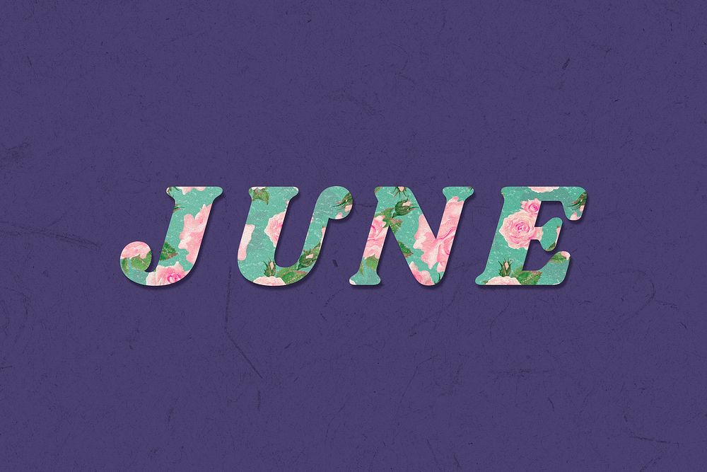June floral pattern font typography