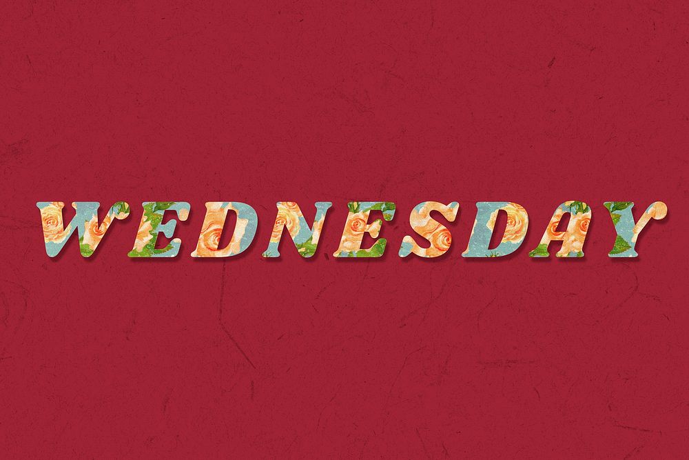 Wednesday floral pattern font typography