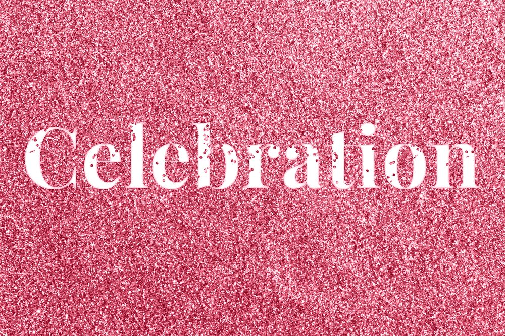 Celebration text typography glitter font