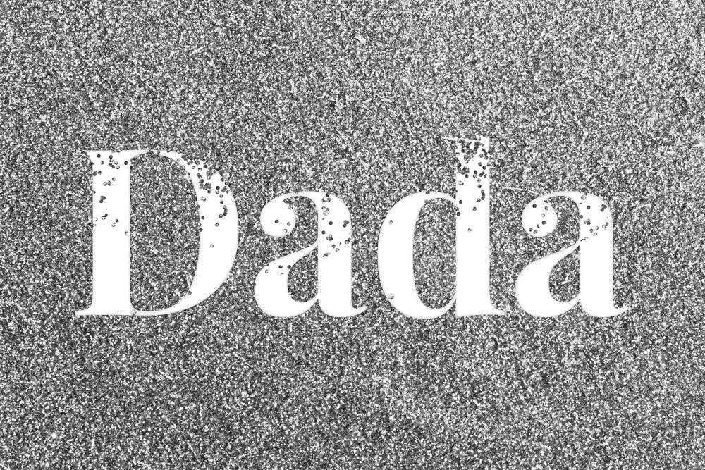 Dada lettering typography glitter font