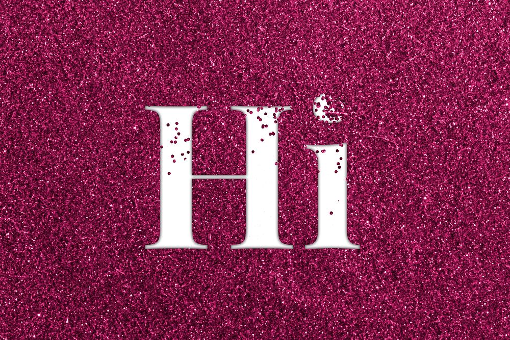 Ruby glitter hi word typography festive effect