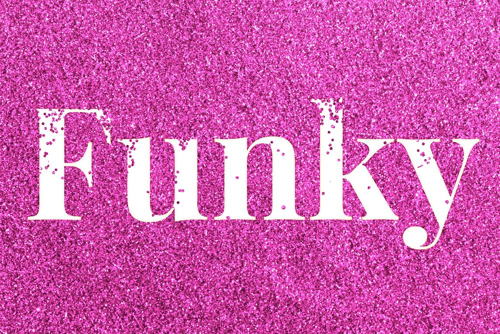 Funky word typography glitter font
