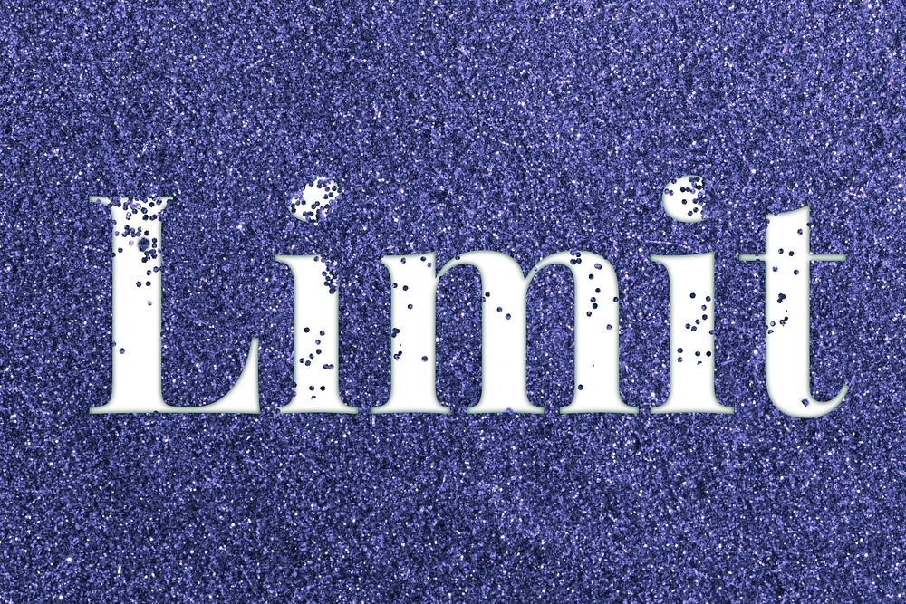 Dark blue glitter limit lettering typography festive effect