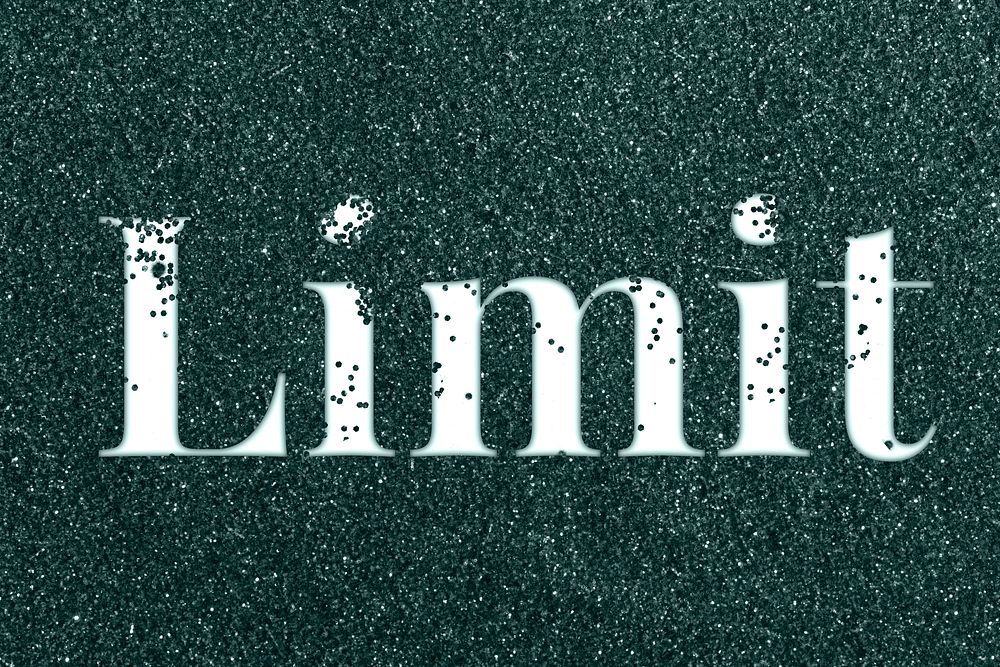 Dark green glitter limit word art typography festive effect