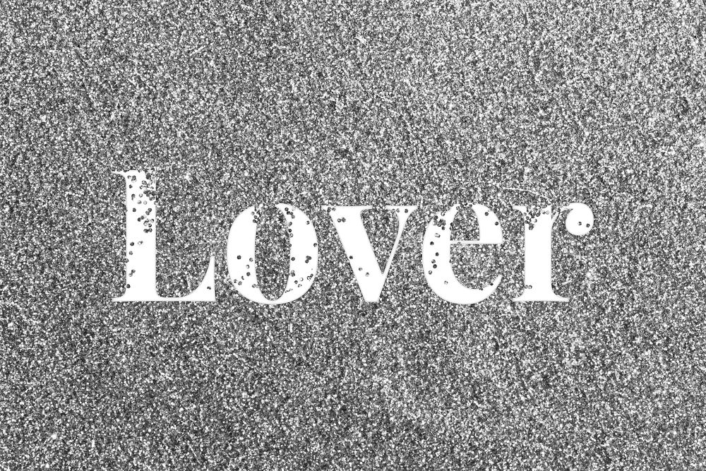 Lover lettering typography glitter font