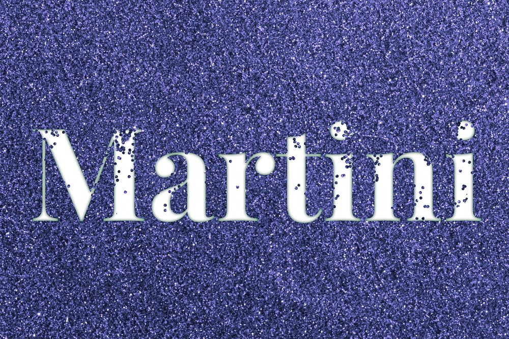 Martini word typography glitter font