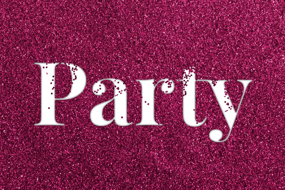 Party ruby glitter word typography