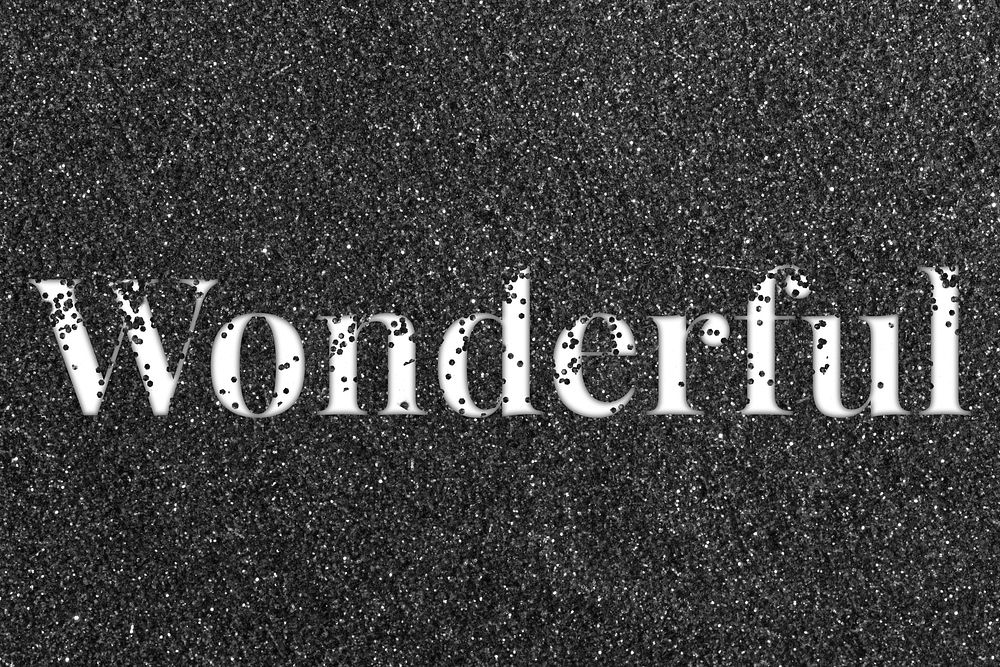 Sparkle wonderful glitter word art typography