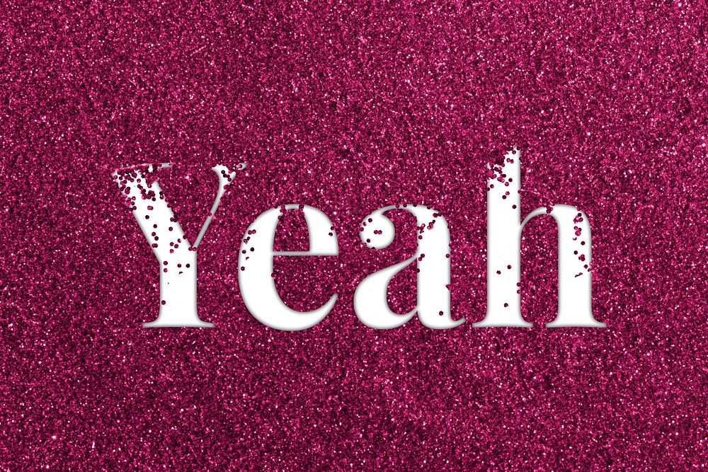 Ruby glitter yeah word typography festive effect