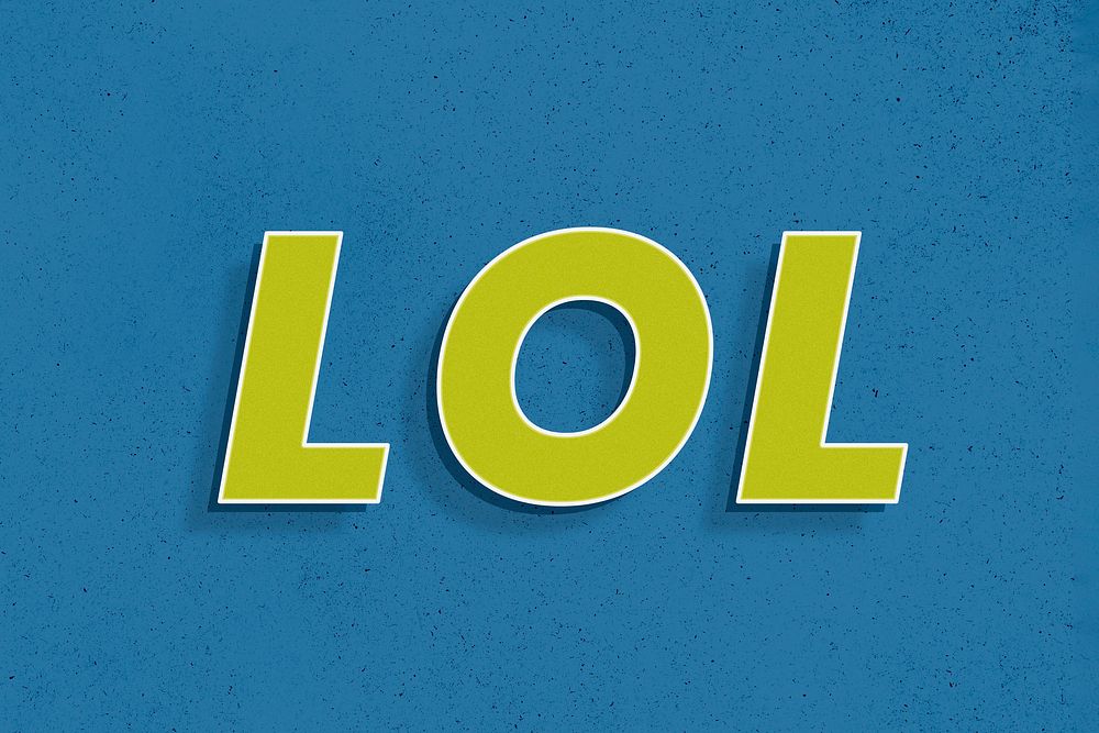 LOL word retro 3d effect typography lettering