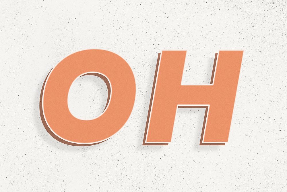 Retro oh word shadow typography lettering