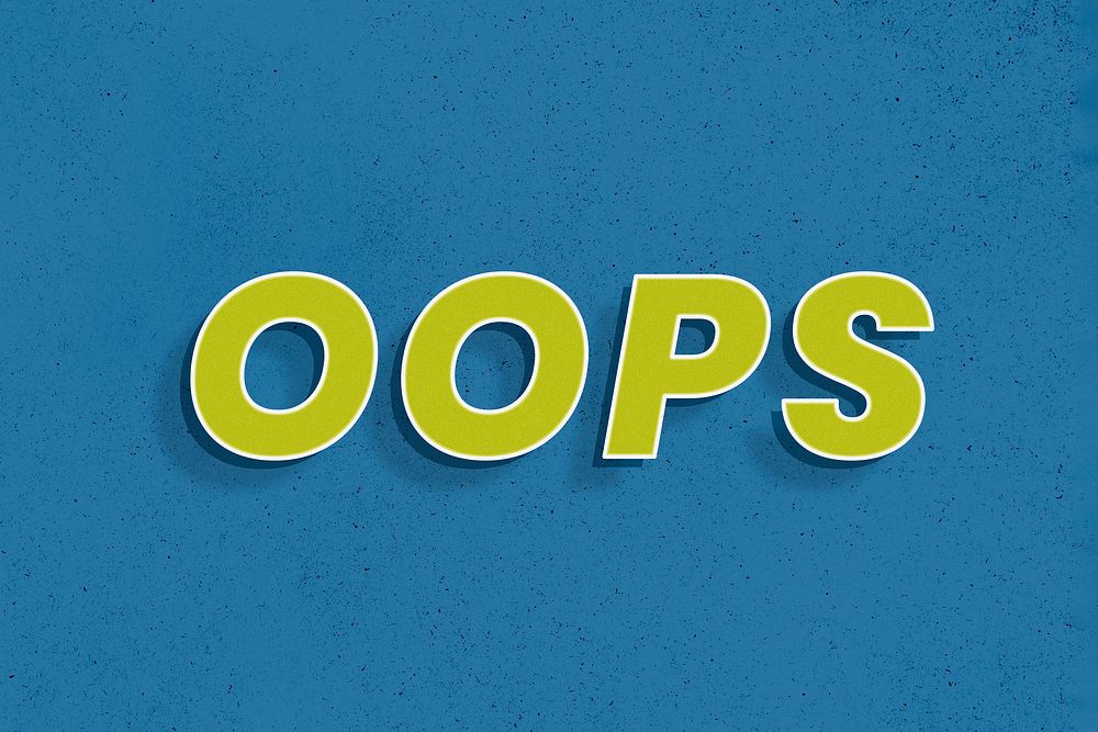 Retro oops text shadow typography lettering