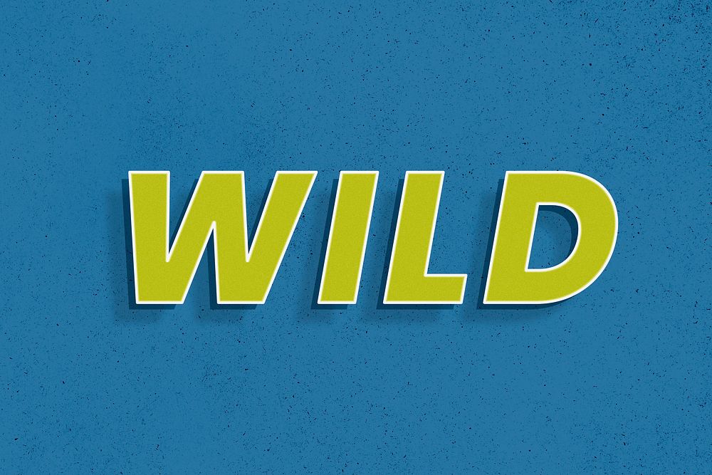 Wild 3d retro font typography lettering