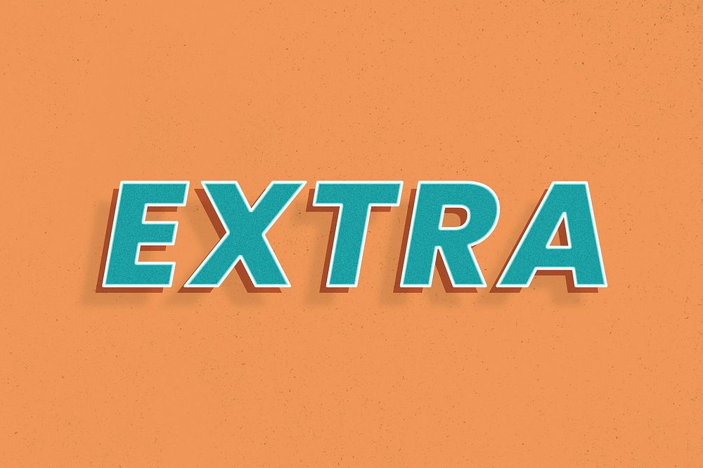 Extra text retro 3d effect typography lettering