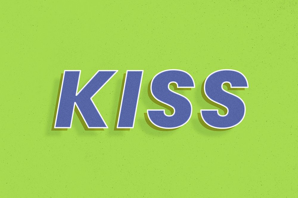 Kiss retro shadow typography 3d effect