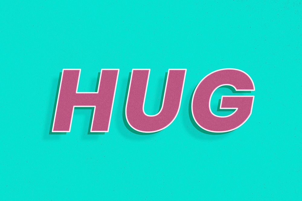 Retro hug word art lettering typography