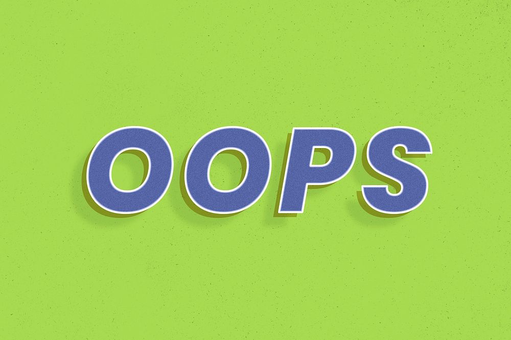 Oops retro typography word art bold font