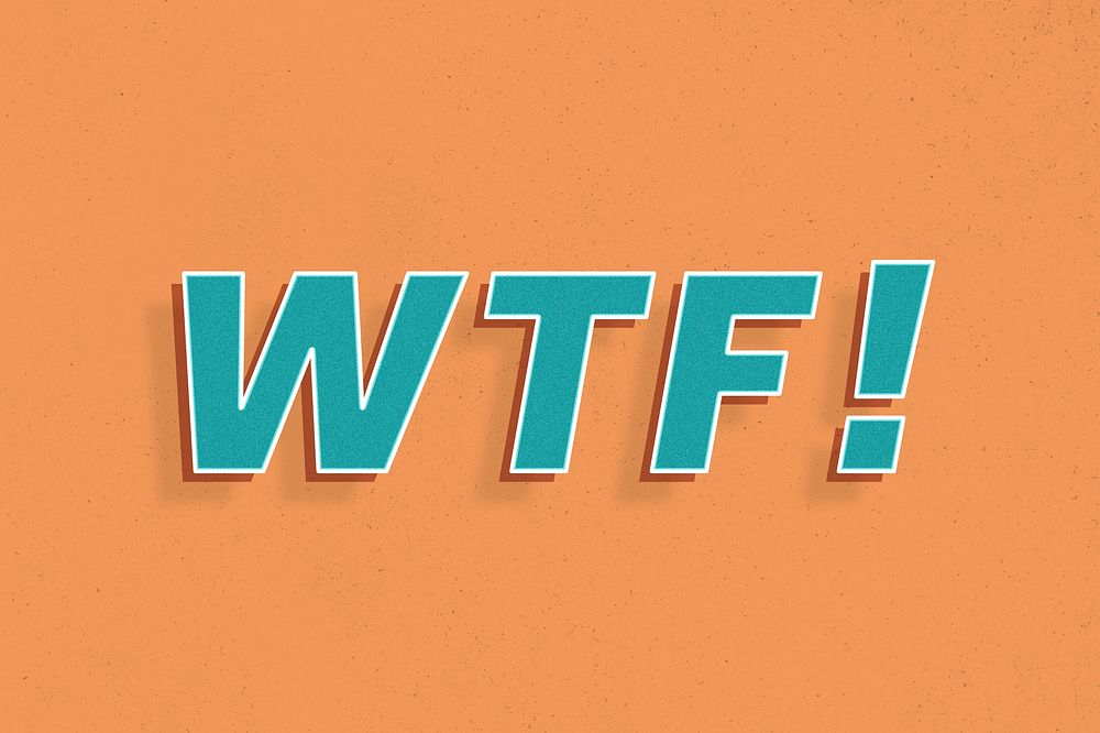 WTF! text retro 3d effect typography lettering