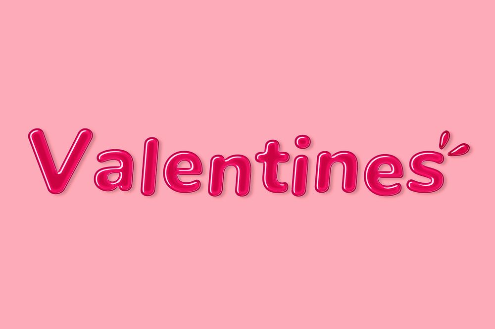 Jelly embossed typography valentines word