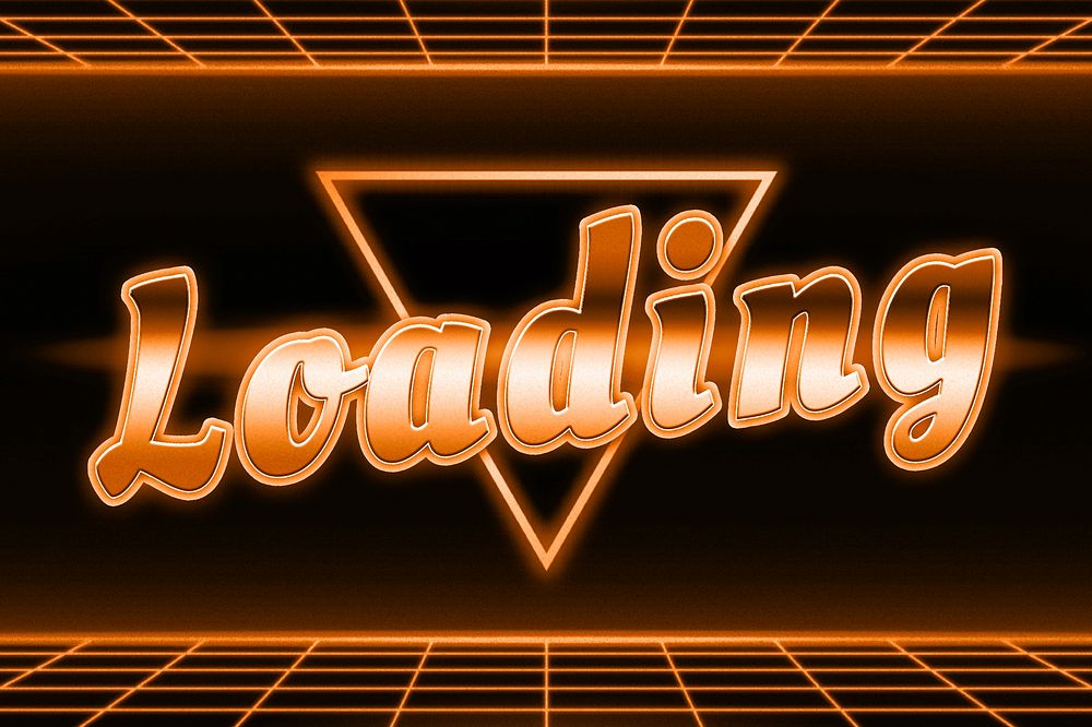 Neon loading grid word typography