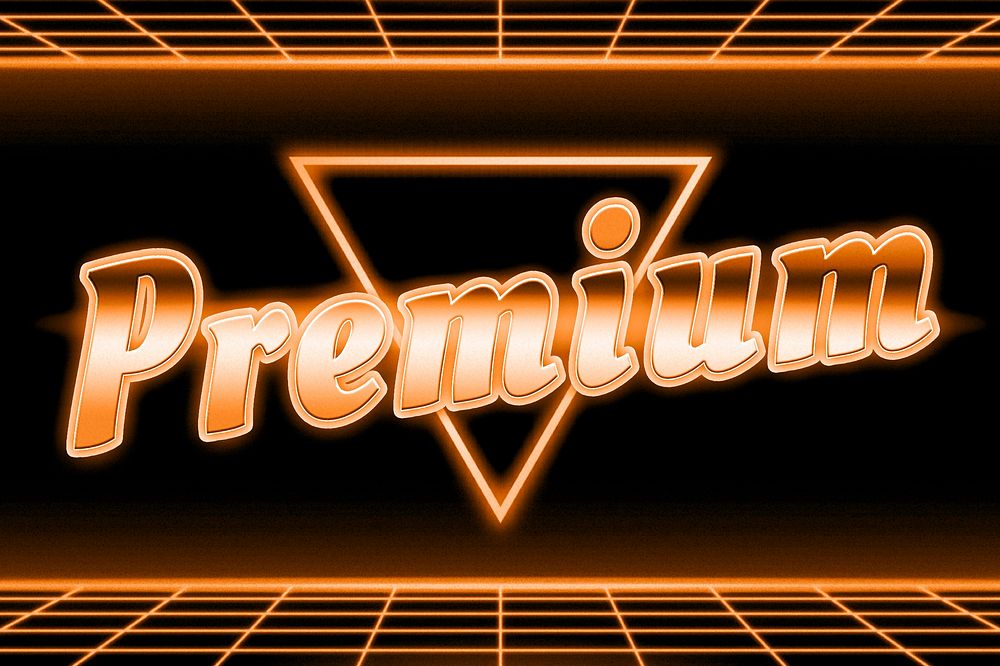 Neon orange premium word typography